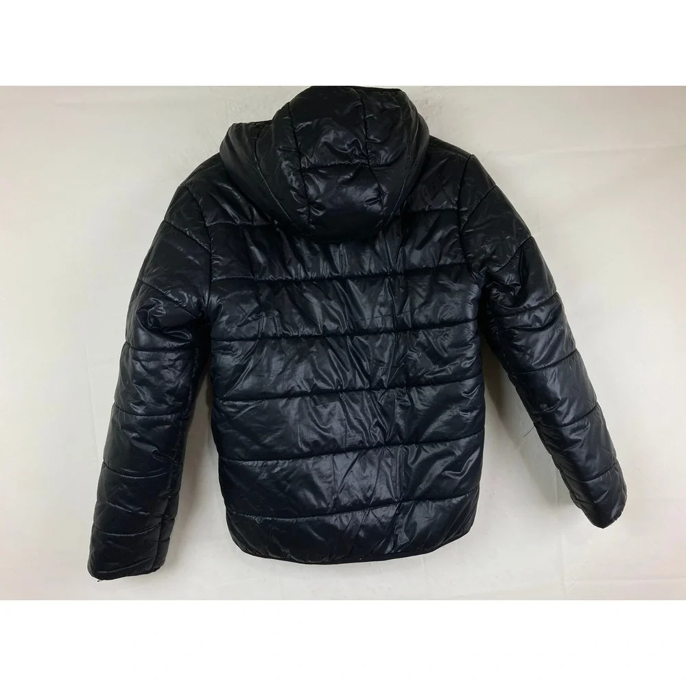 Jordan Puffer Jacket Boys L 12-13Y Black Fleece Lined Hooded Winter School Warm